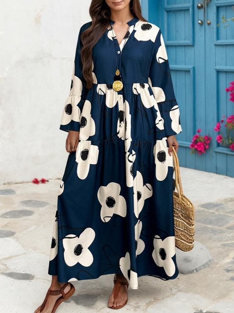 Midi Skirt Floral - XL-4XL Plus Size Clothes Dresses Women