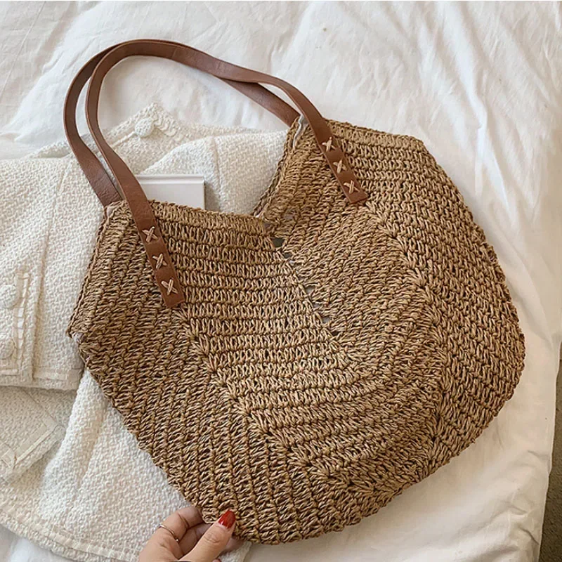 2026 Summer Handle Bag Hollow  - огляд і ціна Crochet Bag Raffia