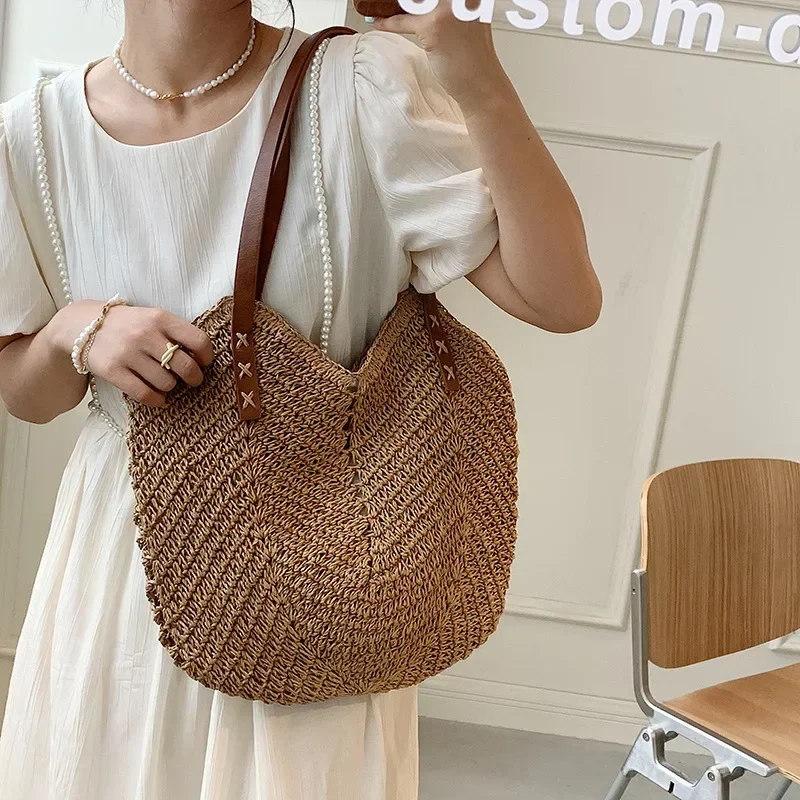 2026 Summer Handle Bag Hollow  - огляд і ціна Crochet Bag Raffia