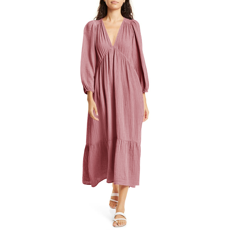 Muslin 100% Cotton Long Sleeve - огляд і ціна Linen Dress Wrap
