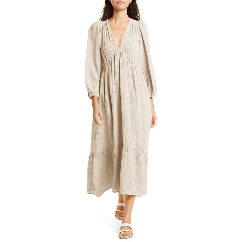 Muslin 100% Cotton Long Sleeve - огляд і ціна Linen Dress Wrap