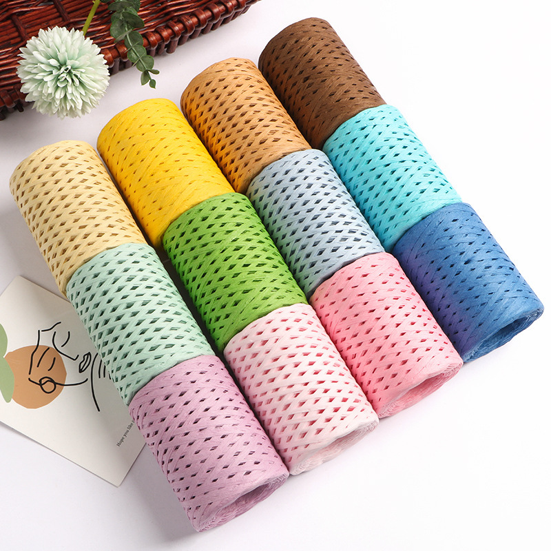 150M Natural Raffia Straw Yarn - огляд і ціна Crochet Bag Raffia