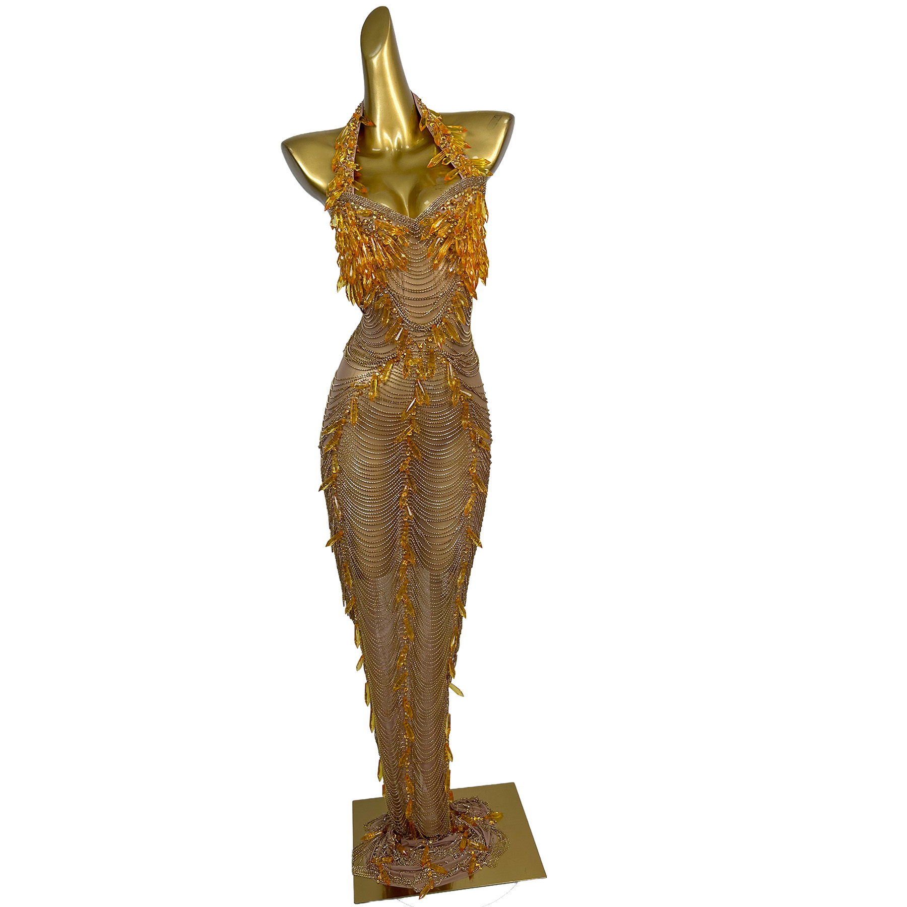 Ailisi Women Luxury Gold Cryst - огляд і ціна Maxi Dress Halter