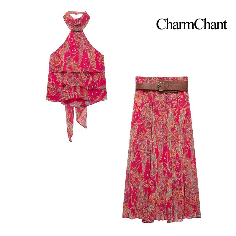 CHARMCHANT Women's Paisley Pri - огляд і ціна Midi Skirt Floral
