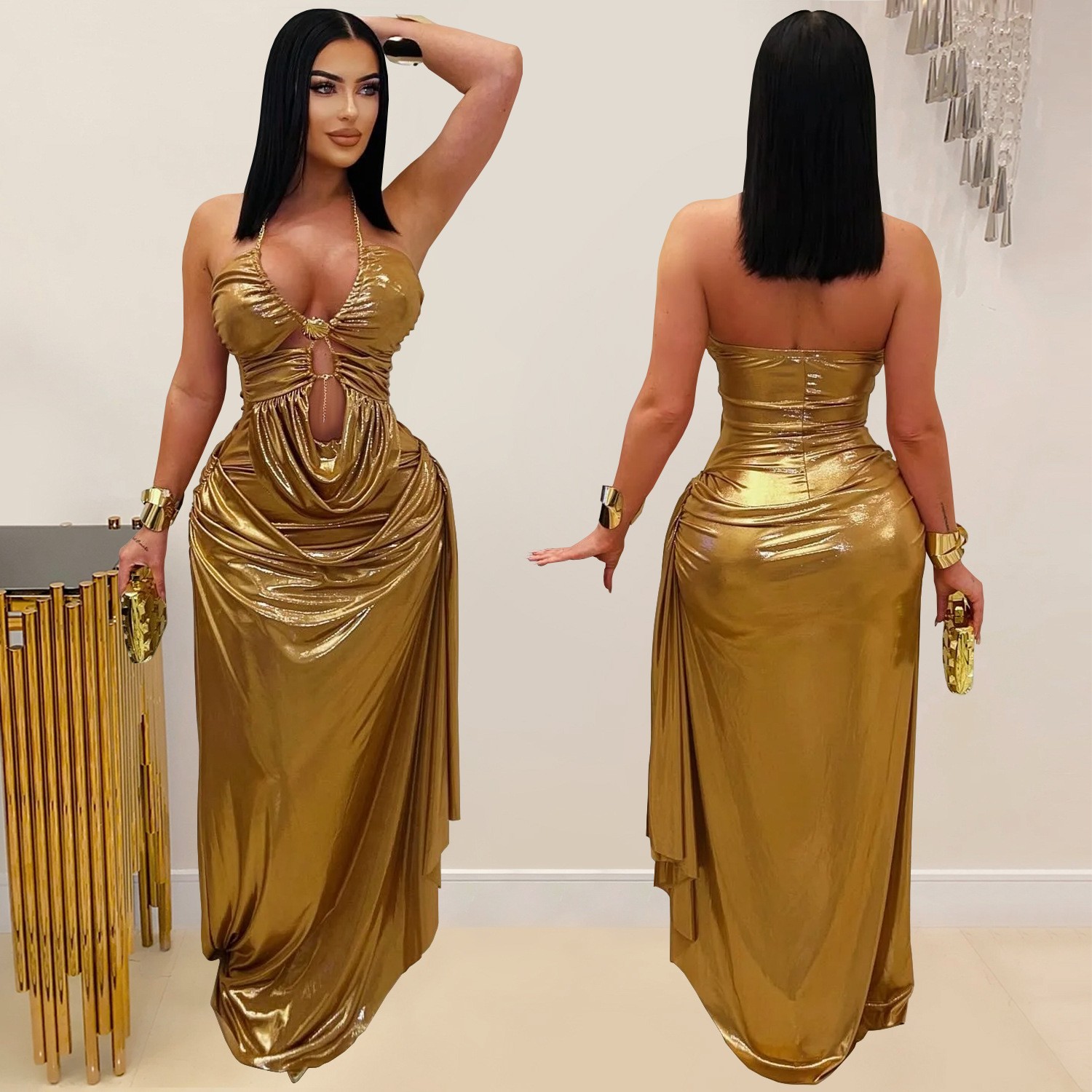 Prom Dress Evening Wedding Gue - огляд і ціна Maxi Dress Halter