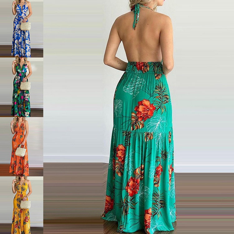 Floral Maxi Dress Long Backles - огляд і ціна Maxi Dress Halter