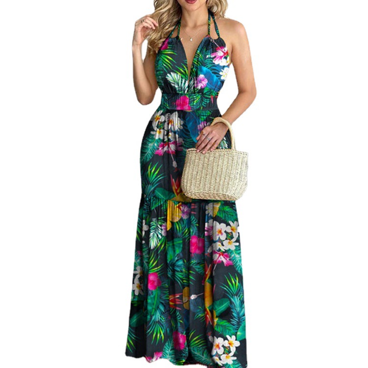 Floral Maxi Dress Long Backles - огляд і ціна Maxi Dress Halter