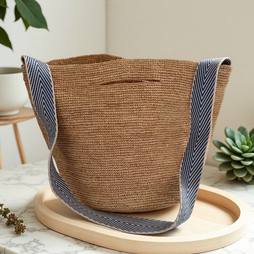 New Raffia Rainbow Bucket Bag  - огляд і ціна Crochet Bag Raffia