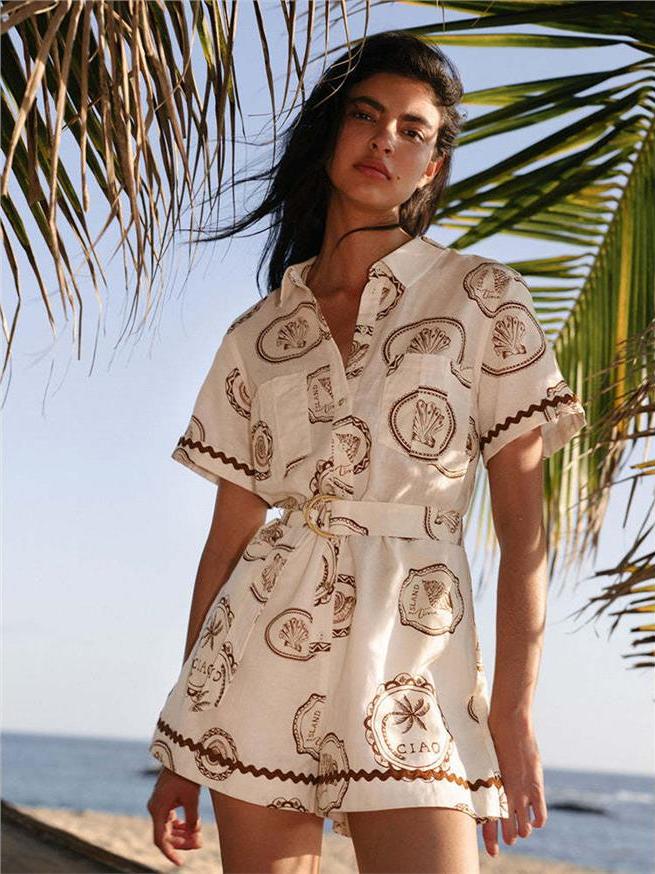 Elegant Floral Print Linen Wra - огляд і ціна Linen Dress Wrap