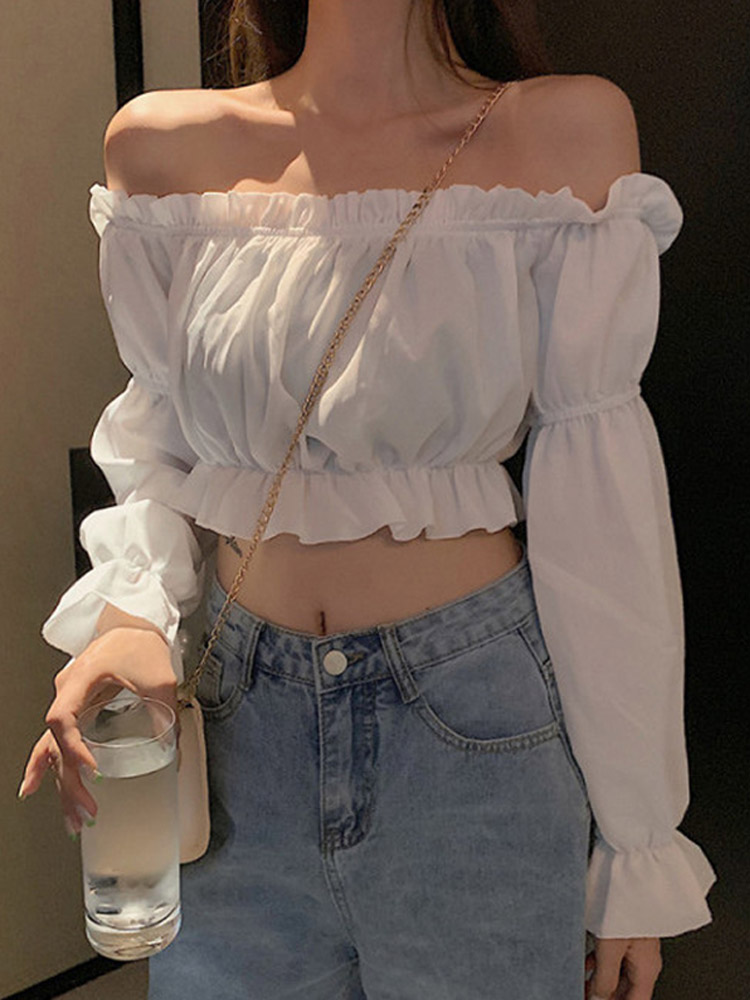 Women Top Sexy Blouse Off Shou - огляд і ціна Crop Top Crochet