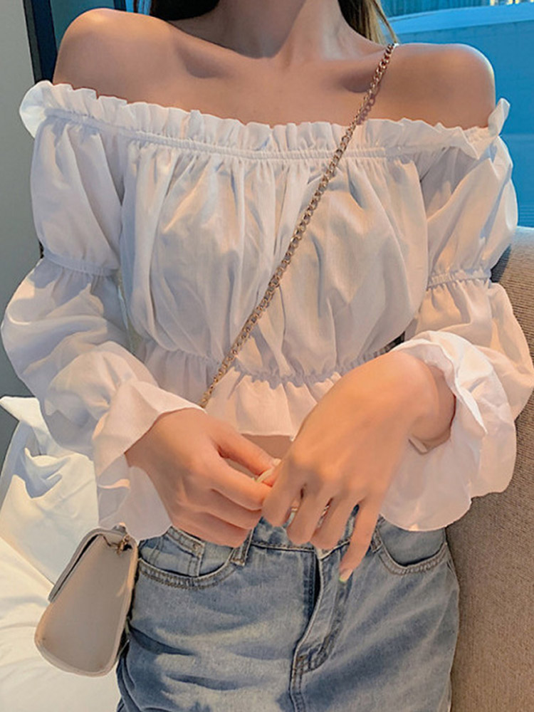 Women Top Sexy Blouse Off Shou - огляд і ціна Crop Top Crochet