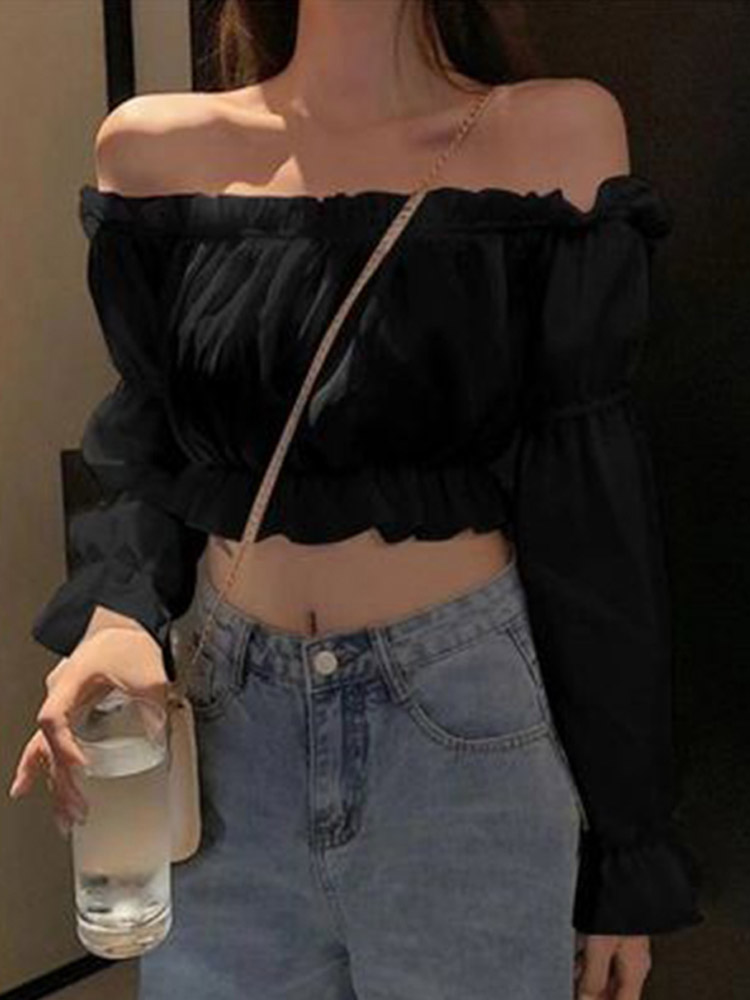 Women Top Sexy Blouse Off Shou - огляд і ціна Crop Top Crochet